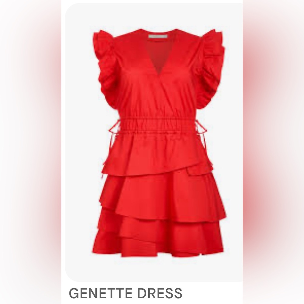 Marie Oliver Gennette Vibrant Red Layered Dress, 8